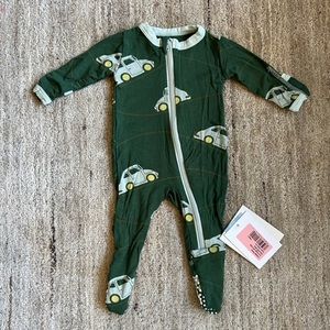 Kickee Pants Footie with zipper - Topiary Italian Car 18-24m